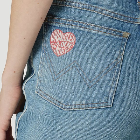 WRANGLER X FENDER WESTWARD ROCKSTAR SOUVENIR JEAN IN WORN INDIGO - Picture 8 of 9